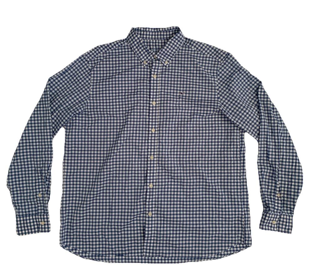Vineyard Vines Men's Sz XL Performance Classic Fit Whale Check Long Sleeve Shirt